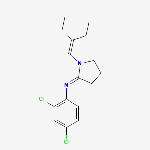 molecular formula C16H20Cl2N2 B13969386 2,4-Dichloro-N-(1-(2-ethyl-1-butenyl)-2-pyrrolidinylidene)benzenamine CAS No. 51170-85-5