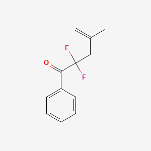 molecular formula C12H12F2O B13969392 2,2-Difluoro-4-methyl-1-phenyl-4-penten-1-one CAS No. 373393-26-1