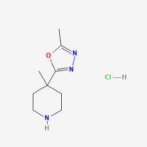 molecular formula C9H16ClN3O B1396942 4-甲基-4-(5-甲基-1,3,4-噁二唑-2-基)哌啶盐酸盐 CAS No. 1332530-91-2