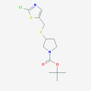 molecular formula C13H19ClN2O2S2 B13969445 3-(2-Chloro-thiazol-5-ylmethylsulfanyl)-pyrrolidine-1-carboxylic acid tert-butyl ester 