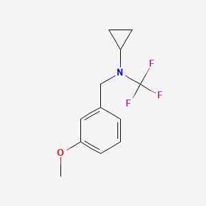 molecular formula C12H14F3NO B13969461 N-(3-methoxybenzyl)-N-(trifluoromethyl)cyclopropanamine 