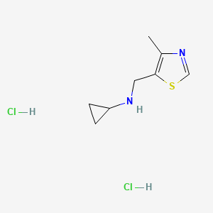 molecular formula C8H14Cl2N2S B1396953 N-[(4-methyl-1,3-thiazol-5-yl)methyl]cyclopropanamine dihydrochloride CAS No. 1332529-49-3