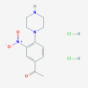 molecular formula C12H17Cl2N3O3 B1396954 1-(3-Nitro-4-piperazin-1-ylphenyl)ethanone dihydrochloride CAS No. 1332528-68-3