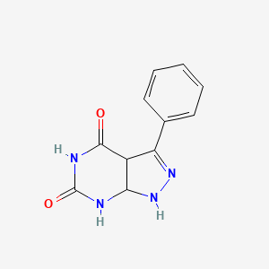 molecular formula C11H10N4O2 B13969572 3-Phenyl-7,7a-dihydro-1H-pyrazolo[3,4-d]pyriMidine-4,6(3aH,5H)-dione 