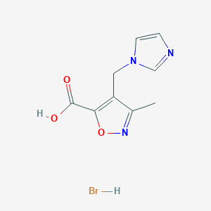 molecular formula C9H10BrN3O3 B1396958 4-(1H-imidazol-1-ylmethyl)-3-methylisoxazole-5-carboxylic acid hydrobromide CAS No. 1332528-81-0