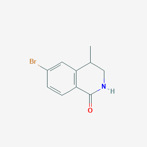 molecular formula C10H10BrNO B13969608 6-Bromo-3,4-dihydro-4-methyl-1(2h)-isoquinolinone 