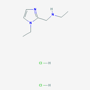 molecular formula C8H17Cl2N3 B1396966 N-[(1-ethyl-1H-imidazol-2-yl)methyl]ethanamine dihydrochloride CAS No. 1332529-48-2