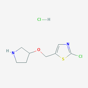 molecular formula C8H12Cl2N2OS B13969670 2-Chloro-5-((pyrrolidin-3-yloxy)methyl)thiazole hydrochloride 