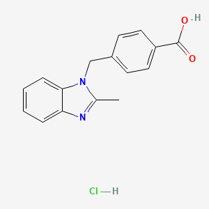 molecular formula C16H15ClN2O2 B1396969 4-[(2-methyl-1H-benzimidazol-1-yl)methyl]benzoic acid hydrochloride CAS No. 907948-02-1