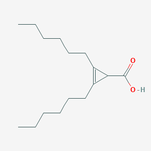 molecular formula C16H28O2 B13969744 1,2-Dihexylcyclopropene-3-carboxylic acid CAS No. 54467-87-7