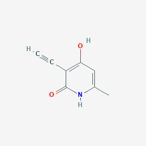 molecular formula C8H7NO2 B13969762 3-Ethynyl-4-hydroxy-6-methylpyridin-2(1H)-one CAS No. 74697-15-7