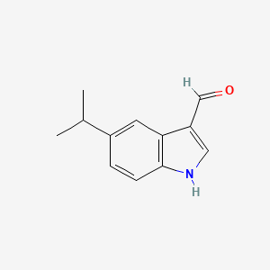 molecular formula C12H13NO B13969773 5-(1-Methylethyl)-1H-indole-3-carboxaldehyde CAS No. 467452-05-7