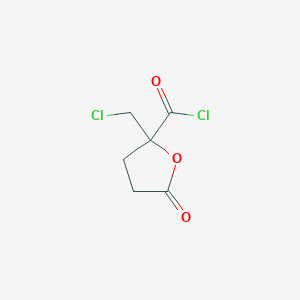 molecular formula C6H6Cl2O3 B13969804 2-(Chloromethyl)-5-oxooxolane-2-carbonyl chloride CAS No. 60947-38-8