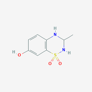 molecular formula C8H10N2O3S B13969836 7-Hydroxy-3-methyl-3,4-dihydro-1lambda~6~,2,4-benzothiadiazine-1,1(2H)-dione CAS No. 549495-11-6