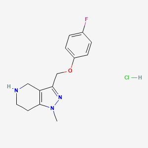 molecular formula C14H17ClFN3O B1396987 3-[(4-氟苯氧基)甲基]-1-甲基-4,5,6,7-四氢-1H-吡唑并[4,3-c]吡啶盐酸盐 CAS No. 1332528-86-5