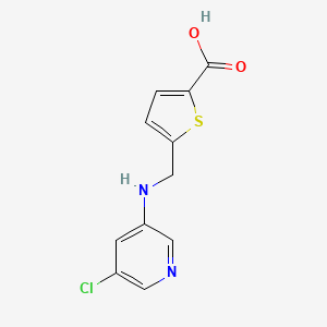 molecular formula C11H9ClN2O2S B13969888 5-(((5-Chloropyridin-3-yl)amino)methyl)thiophene-2-carboxylic acid CAS No. 1404456-62-7