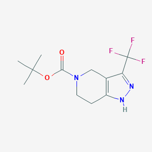 molecular formula C12H16F3N3O2 B1396990 叔丁基3-(三氟甲基)-1H,4H,5H,6H,7H-吡唑并[4,3-c]吡啶-5-羧酸酯 CAS No. 1022931-73-2