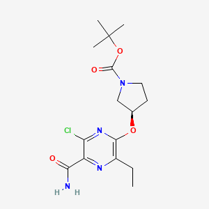 Tert-butyl (R)-3-((5-carbamoyl-6-chloro-3-ethylpyrazin-2-YL)oxy)pyrrolidine-1-carboxylate