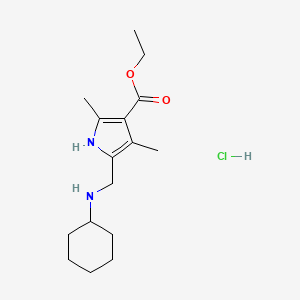 molecular formula C16H27ClN2O2 B1396997 5-[(环己基氨基)甲基]-2,4-二甲基-1H-吡咯-3-羧酸乙酯盐酸盐 CAS No. 859067-14-4