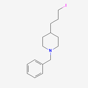 molecular formula C15H22IN B13969970 1-Benzyl-4-(3-iodopropyl)piperidine 