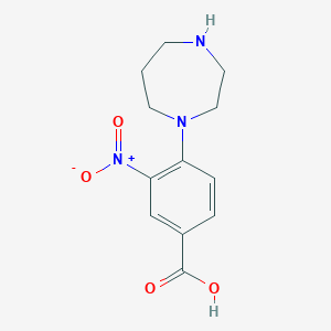 molecular formula C12H15N3O4 B13969980 4-(1,4-Diazepan-1-yl)-3-nitrobenzoic acid CAS No. 238428-99-4