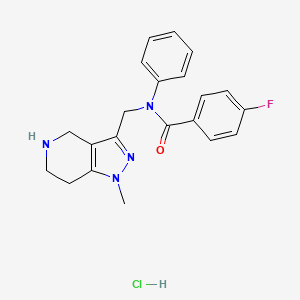 4-Fluoro-N-((1-methyl-4,5,6,7-tetrahydro-1H-pyrazolo[4,3-c]pyridin-3-yl)methyl)-N-phenylbenzamide hydrochloride