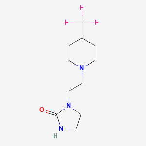 molecular formula C11H18F3N3O B1397014 1-{2-[4-(三氟甲基)哌啶-1-基]乙基}咪唑烷-2-酮 CAS No. 1191047-90-1