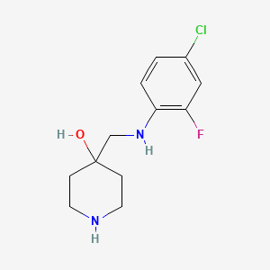 molecular formula C12H16ClFN2O B1397022 4-{[(4-氯-2-氟苯基)氨基]甲基}哌啶-4-醇 CAS No. 1335112-98-5