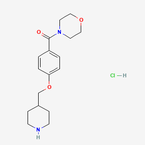 molecular formula C17H25ClN2O3 B1397025 4-[4-(Piperidin-4-ylmethoxy)benzoyl]morpholinehydrochloride CAS No. 1332528-87-6
