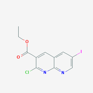 molecular formula C11H8ClIN2O2 B1397028 Ethyl 2-chloro-6-iodo-1,8-naphthyridine-3-carboxylate CAS No. 1330583-63-5