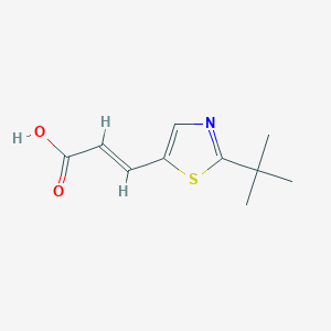 molecular formula C10H13NO2S B1397033 3-(2-Tert-butyl-1,3-thiazol-5-yl)prop-2-enoic acid CAS No. 1354968-73-2