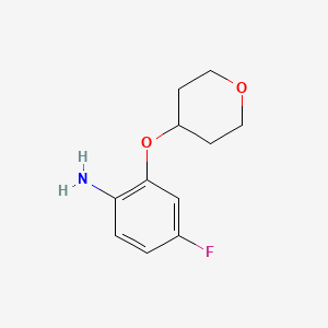 molecular formula C11H14FNO2 B1397047 4-fluoro-2-(tetrahydro-2H-pyran-4-yloxy)aniline CAS No. 1211758-65-4