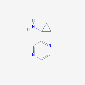 molecular formula C7H9N3 B1397050 1-(Pyrazin-2-YL)cyclopropan-1-amine CAS No. 1159734-56-1