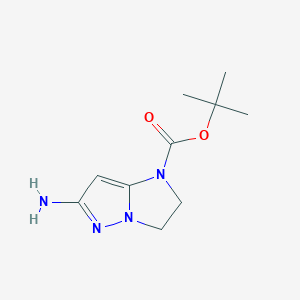 molecular formula C10H16N4O2 B1397061 Tert-butyl 6-amino-2,3-dihydro-1H-imidazo[1,2-B]pyrazole-1-carboxylate CAS No. 1209488-60-7