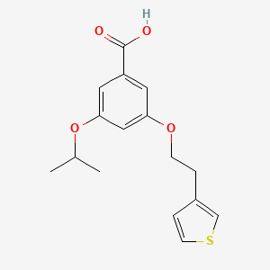 molecular formula C16H18O4S B1397065 3-异丙氧基-5-(2-噻吩-3-基-乙氧基)-苯甲酸 CAS No. 852520-52-6