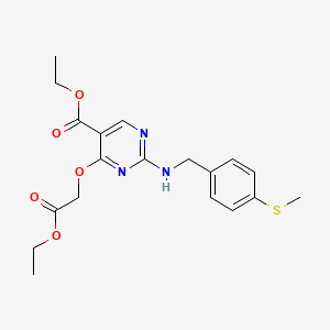 Ethyl 4-(2-ethoxy-2-oxoethoxy)-2-((4-(methylthio)benzyl)amino)pyrimidine-5-carboxylate