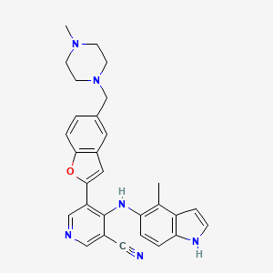 4-(4-methyl-1H-indol-5-ylamino)-5-(5-((4-methylpiperazin-1-yl)methyl)benzofuran-2-yl)nicotinonitrile