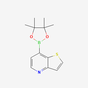 molecular formula C13H16BNO2S B13970722 7-(4,4,5,5-Tetramethyl-1,3,2-dioxaborolan-2-yl)thieno[3,2-b]pyridine 