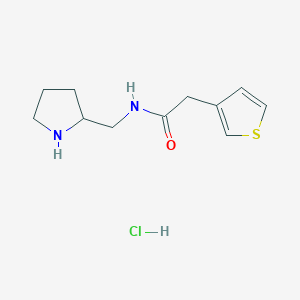 N-(pyrrolidin-2-ylmethyl)-2-(thiophen-3-yl)acetamide hydrochloride