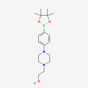 molecular formula C18H29BN2O3 B1397075 2-(4-(4-(4,4,5,5-四甲基-1,3,2-二氧杂硼环丁烷-2-基)苯基)哌嗪-1-基)乙醇 CAS No. 1089686-81-6
