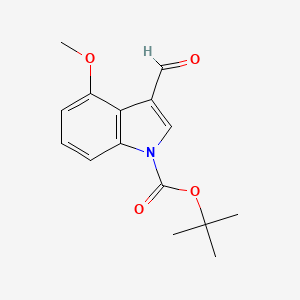 molecular formula C15H17NO4 B1397078 叔丁基 3-甲酰基-4-甲氧基-1H-吲哚-1-甲酸酯 CAS No. 1202631-44-4