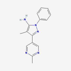 4-methyl-3-(2-methylpyrimidin-5-yl)-1-phenyl-1H-pyrazol-5-amine