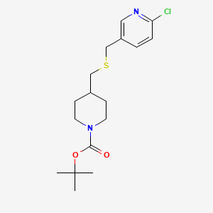 4-(6-Chloro-pyridin-3-ylmethylsulfanylmethyl)-piperidine-1-carboxylic acid tert-butyl ester