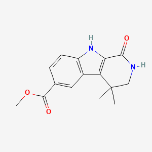 molecular formula C15H16N2O3 B1397105 methyl 4,4-dimethyl-1-oxo-2,3,4,9-tetrahydro-1H-pyrido[3,4-b]indole-6-carboxylate CAS No. 916522-65-1