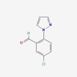 molecular formula C10H7ClN2O B1397108 5-Chloro-2-pyrazol-1-ylbenzaldehyde CAS No. 1214622-54-4