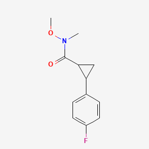 molecular formula C12H14FNO2 B1397110 2-(4-Fluorophenyl)-cyclopropanecarboxylic acid methoxymethylamide CAS No. 1784070-14-9