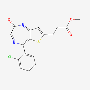 molecular formula C17H13ClN2O3S B13971114 Methyl 3-[5-(2-chlorophenyl)-2-oxothieno[3,2-e][1,4]diazepin-7-yl]propanoate 