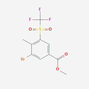 Methyl 3-bromo-4-methyl-5-((trifluoromethyl)sulfonyl)benzoate