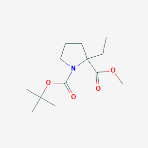 molecular formula C13H23NO4 B1397122 1-tert-Butyl 2-methyl 2-ethylpyrrolidine-1,2-dicarboxylate CAS No. 1551051-10-5
