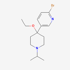 molecular formula C15H23BrN2O B13971233 2-Bromo-5-(4-ethoxy-1-isopropylpiperidin-4-yl)pyridine 